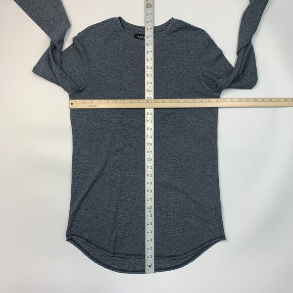Pacsun T Shirt Men Small Blue Gray Drop Cut Scallop Fit Long Sleeve Cotton Blend - Picture 6 of 10